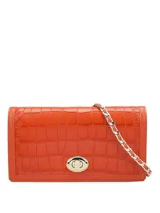 Da Milano Sling Leather Wallet for Women - Orange