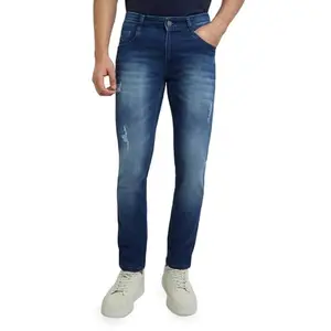Parx Men's Fitted Cotton Jeans (XCYA01571B8_Blue_36)