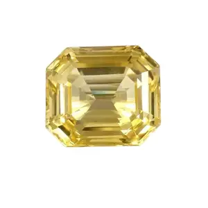 DAURAYA GEMS 10.25 Ratti 9.51 Carat Yellow Untreated AAA+++ Quality Flawless Ceylon Yellow Sapphire Loose Radiant Cut Gemstone for Ring Pure Pukhraj Stone Original Certified Real Pushkaraj Stone