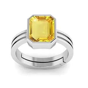 MBVGEMS YELLOW SAPPHIRE RING Pukhraj Gemstone Panchdhatu Ring Adjustable Ring 12.25 Ratti 11.60 Carat NATURAL Yellow Sapphire RING For Men And Women By LAB -CERTIFIED