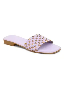 Creattoes Women Casual Flat Sandals Lavender-W-2401