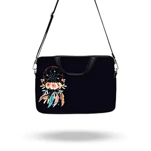 TheSkinMantra Dream Catcher Black Chain Laptop Sleeve Bag with Handle and Shoulder Strap/Sling Compatible with 13.3 inches Laptop/Notebook 13.3 / MacBook 13 inch All Models Including New Models