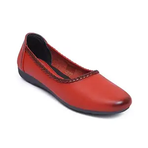 Zoom Shoes Women's Red Leather Bellies (NV-106)