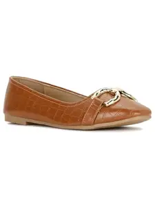 Bata Womens Ballerina Eloise Ballerina in Brown