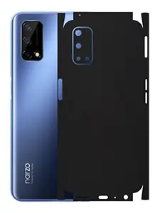 AtOdds - Realme Narzo 30 Pro Mobile Back Skin Rear Screen Guard Protector Film Wrap with Camera Protector (Coverage - Back+Camera+Sides) (Matte Black)