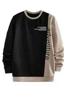 Tagas Men’s Colorblock Adventure Print Sweatshirt – Winterwear Round Neck Pullover | Casual Stylish Fleece Sweatshirt | Sizes S-XXL