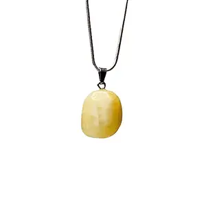The Cosmic Connect Natural Energizing Crystal Tumble Pendant Handcrafted Healing Stone Jewellery for Positive Energy & Harmony (Yellow)