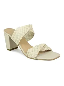 Inc.5 Women Beige Textured Block Heels