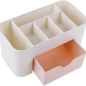 PARATPAR MALL Multi Functional Cosmetic Storage, Makeup Brush, Pen, Holder Box Desktop Organiser with Stand Plastic Cosmetics Box and Drawers.
