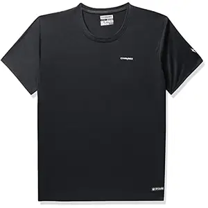 Charged Brisk-002 Melange Round Neck Sports T-Shirt Black Size Small
