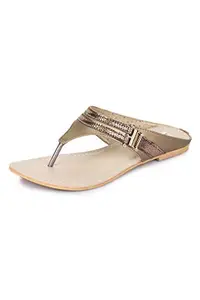 Shezone Beautiful Copper Color Synthetic Material Flats for Womens from 1361_Copper_43