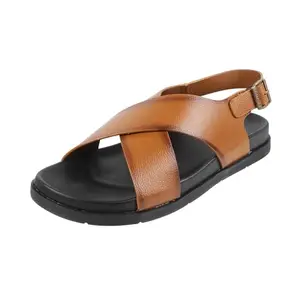 Metro Men Tan Synthetic Leather Sandal UK/6 EU/40 (18-240)
