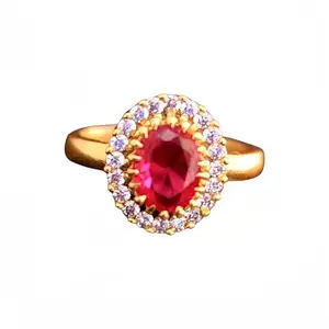 Diamond Round Ruby Stone Ring For Girls and Women
