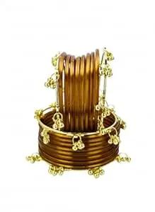 ZULKA Premium Glass Bangles Set with Ghungroo For Women & Girls | Trendy Kashmiri Bangles | Kangan Set For Women | Kanch Ki Chudiya Set Girls | Trendy Bangle For Gift | Wedding & Parties - Set Of 20