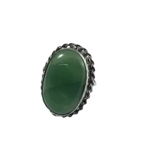 Handmade Green Onyx Ring, Oval Onyx Ring, Handmade Ring, Silver Brass Ring, Long Ring, December Birthstone, Anniversary Ring