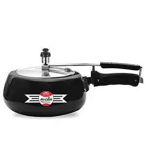 MR COOK By United Metalik Elite Plus Aluminium Induction Base Hard Anodised Pressure Cooker with Stainless steel Inner Lid, Lead Free Safety Valve, Easy Grip Handle, Gas stove Compatible, 60 months warranty (Black) (3 Litre) price in India.
