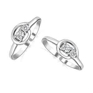 Silver Style Women's 925 Sterling-Silver Jewellery Two Stone Fancy Design Toe-Ring