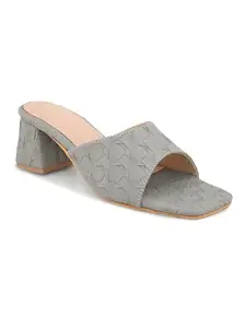 Creattoes Heel Sandal for women & Girls | 4 | Grey | CR129