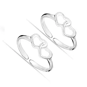 Amazon Brand - Anarva Women's Double Heart Toe-Ring in 925 Sterling Silver BIS Hallmarked