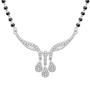 GIVA 925 Sterling Silver Fall in Love Mangalsutra|Gifts for Women and Girls | With Certificate of Authenticity and 925 Stamp | 6 Months Warranty*