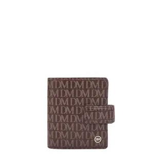 Da Milano Leather Mini Zip Wallet for Women - Brown (10014D)