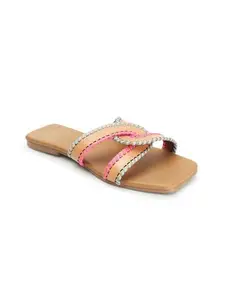 Carlton London Women's Slip On Flat Sandals Colour-Multi, Size-UK 6