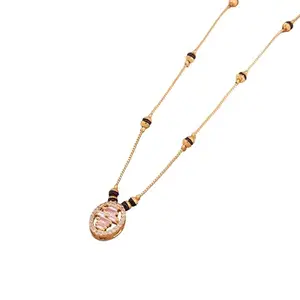 STREE STORE Graceful Gold Plated Imitation Mangalsutra with Designer Oval Pendant