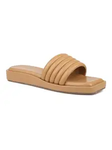 Inc.5 Women Beige Textured Open Toe Flats