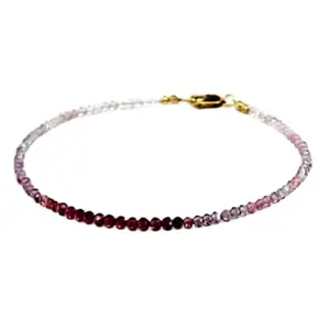 LKBEADS Garnet With Multi Spinel bracelet with Gold clasp - 2.5-3mm Round beads- Faceted Cut -7 Inch Bracelet– Healing, Fashion, Gift, Spiritual, Yoga|LK_STACK_07704