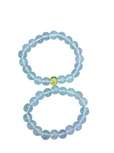 Green Glass Bead Bracelet Combo of 2 for BFF/Women and Girls for All Occasion