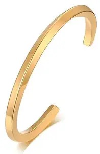 Amaal Bracelet for Men girls women Boys brother boyfriend gents Fashion Gold Bracelet for Boys Stainless Steel stylish golden hand cuff Kada for men Cuff accessories mens Bracelets adjustable A459