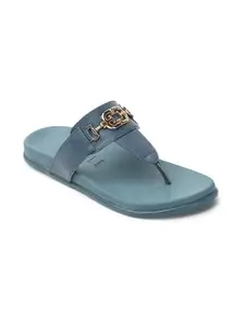 ELLE Flip Flop Sandal, Colour-Navy Blue,Size-UK 6