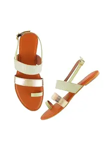 TRYME Flat Sandals Fashionable Ethnic Stylish Voguish Flats Fashion Comfortable Sandals for Girls & Women