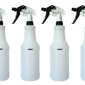 KWEL Plastic Empty Spray Bottle, Mist & Jet Spray Bottle 1000ml For Sanitizer | Oil | liquid |Multipurpose-Pack of 4(White)