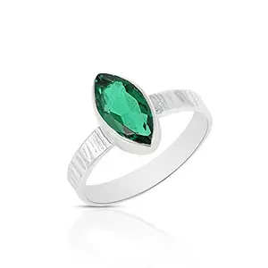 MAHAL JEWELS Green Quartz 925 Sterling Silver Elegant Dainty Band Ring For Girls