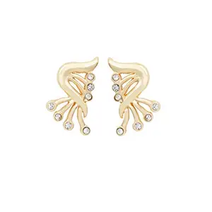 Estele Gehena Stud Earrings For Women (White) (5010092-Ig-We)