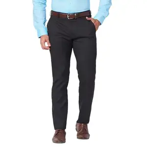 Raymond Men's Slim Fit Polyester Blend Checks Pattern Flat Front Formal Trouser (Size: 82)-RMTS05415-G7 Dark Grey