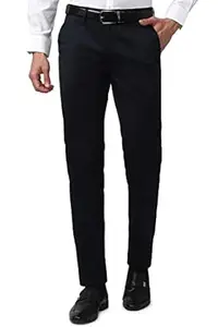 Peter England Men's Regular Fit Mid Rise Pants