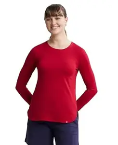 Jockey RX21 Women's Micro Modal Cotton Relaxed Fit Solid Round Neck Full Sleeve T-Shirt