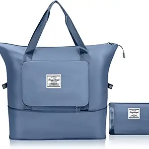 FLENIX 40 Cms Imported Foldable Travel Duffle Bag for Women | Convertible Travel Luggage | Duffle Bags | Foldable-Expandable Handbags | Waterproof Travel Companion (Blue)