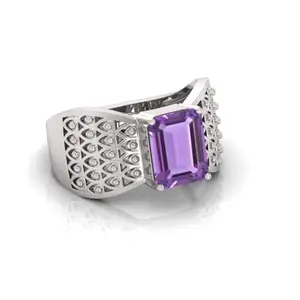 7.25 Ratti Katela (Amethyst) Original Stone Adjustable Ring For Men And Women With Lab Certified B10