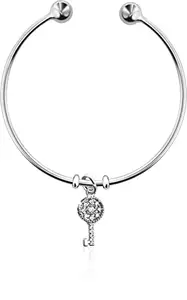 Nipura NJBBC12 Key Around the World bracelet For Women and Girls, Bracelet with Zircon Gemstone - Ideal gift for ladies - White