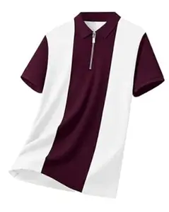 Enitor Stylish Half Sleeves Polo Neck T-Shirt for Mens, Casual Wear T-Shirt for Men, Formal Half Zipper T-Shirts for Boys, Summer Wear Tshirts for Boy