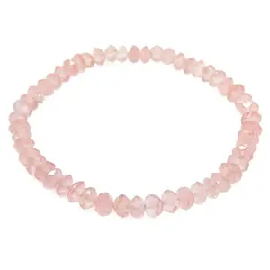 Nature's Crest Rose Quartz Bracelet Faceted Beads 5 to 6mm for Healing Fashion Reiki Chakra Crystal Gemstone Altar Decor Spiritual Gifts