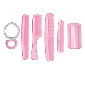 INAAYA Set Of 6 Pcs Hair Comb Set Different Shape Hair Combs With Small Mirror Multicolor