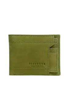 TEAKWOOD LEATHERS Men's Leather Wallet, Bi-fold Wallets for Men (Olive Green)