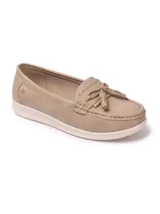 ELLE Women Loafer,Beige,UK-6
