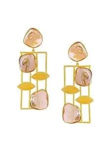 Fashion Theme Golden Brass Trendy Design Dangler Earring For Women- Girls