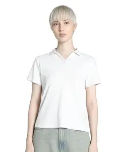 Puma Women's Solid Regular Fit T-Shirt (684858_Vapor Gray