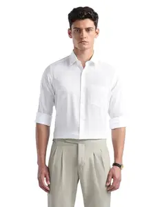 Arrow Men's Regular Fit Shirt (ARAKSH0997_White